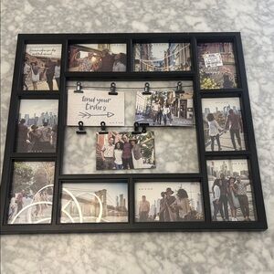 Black Multi-Opening Clip Collage Photo Frame -
